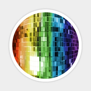 Rainbow Mirrored Disco Ball Pattern Magnet